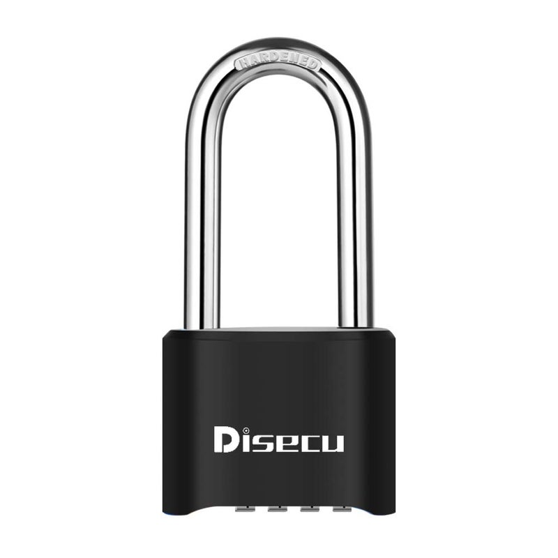 Disecu 1 Pack disecu Heavy Duty 4 Digit Combination Lock, 2.5 Inch Long Shackle Outdoor Waterproof Padlock for School Gym Locker, Storage Unit, Fence, Gate, Toolbox (Black) - Image 1